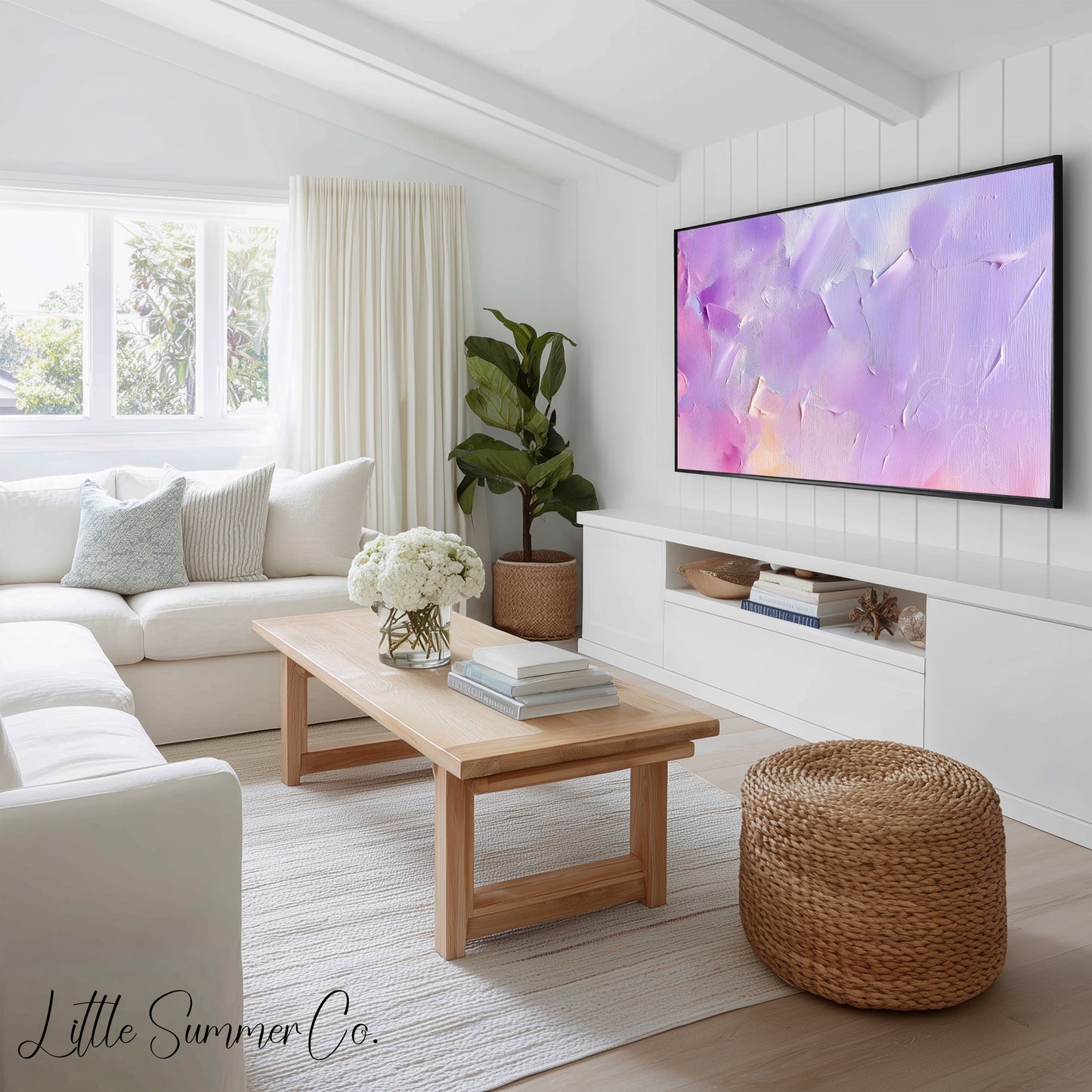 Soft Pastel Palette Frame TV Art Bundle displayed on a TV