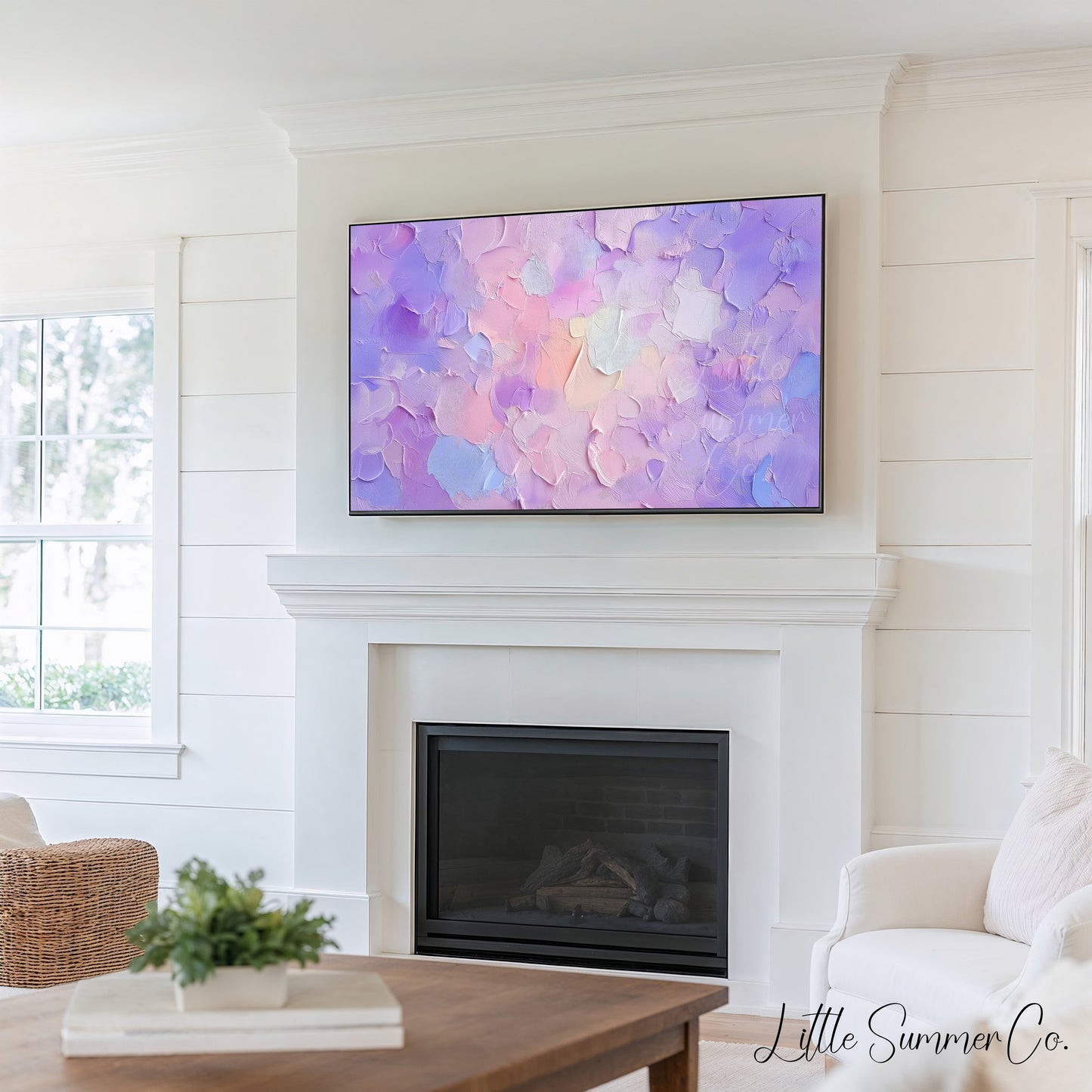 Soft Pastel Palette Frame TV Art Bundle displayed on a TV