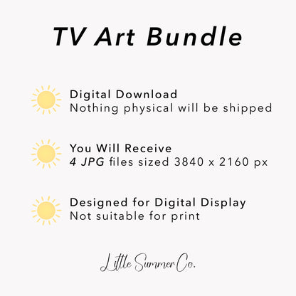 Neutral Texture Frame TV Art Bundle displayed on a TV