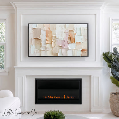 Neutral Texture Frame TV Art Bundle displayed on a TV