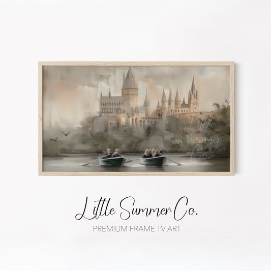 Enchanted Castle Scenes Frame TV Art Bundle displayed on a TV