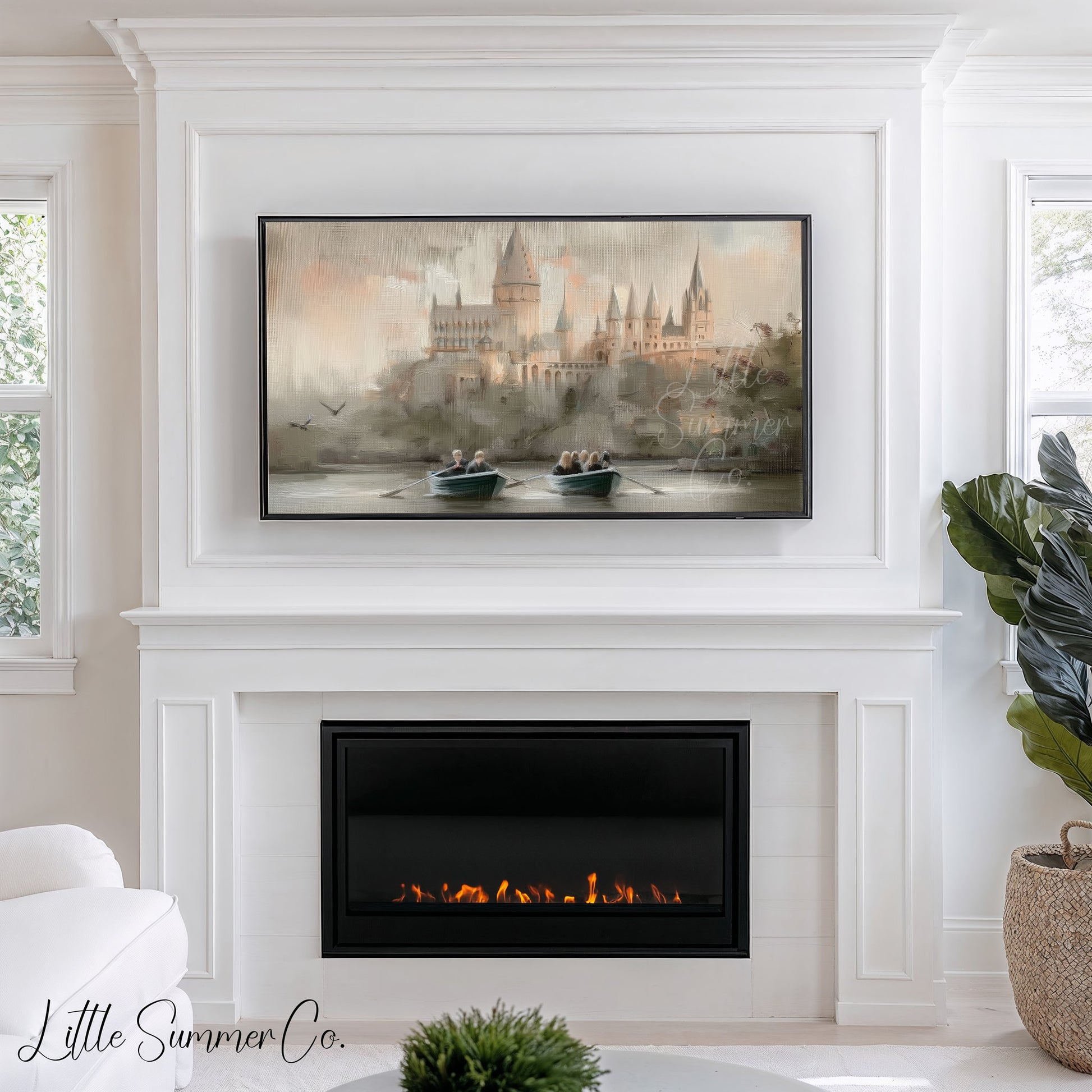 Enchanted Castle Scenes Frame TV Art Bundle displayed on a TV
