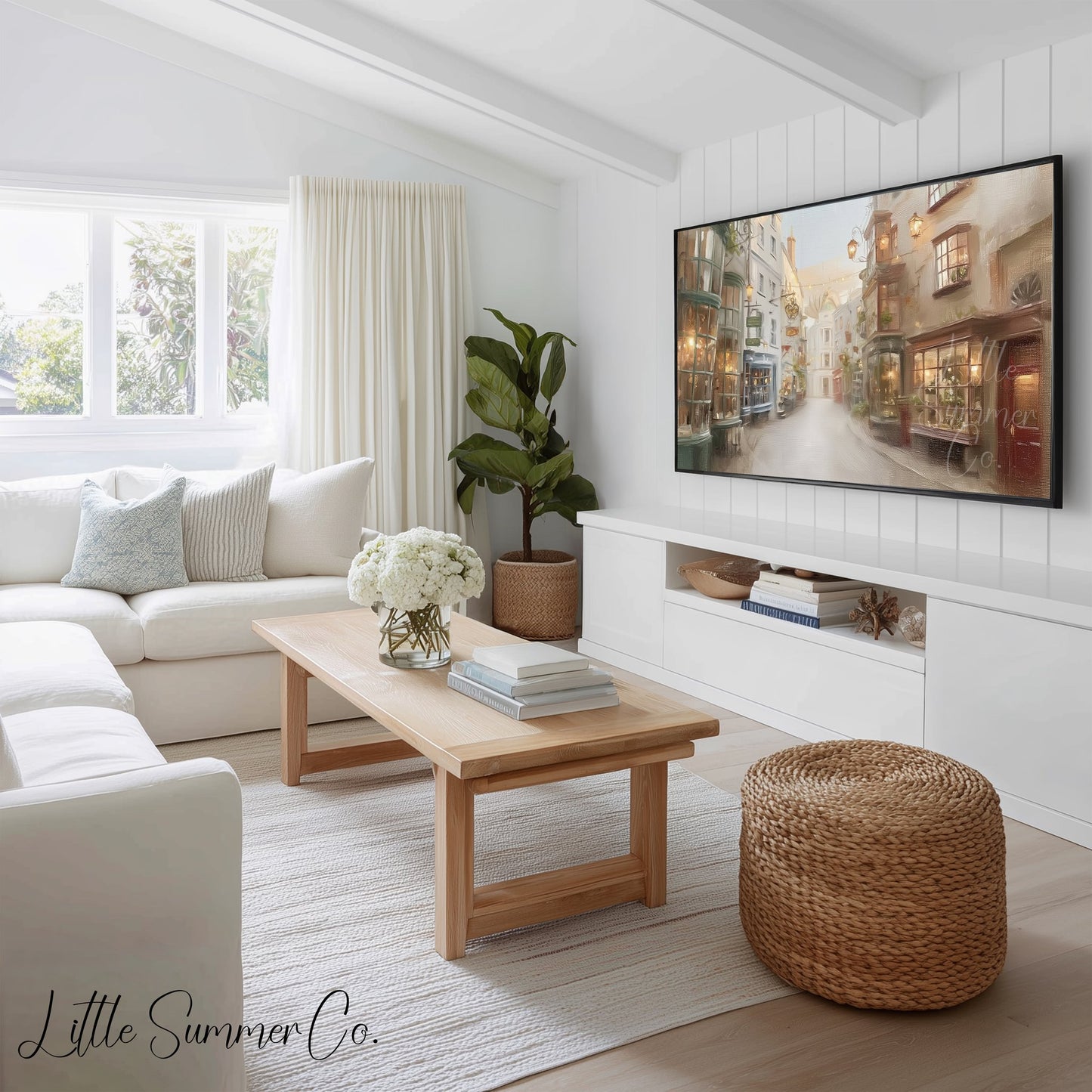 Enchanted Castle Scenes Frame TV Art Bundle displayed on a TV