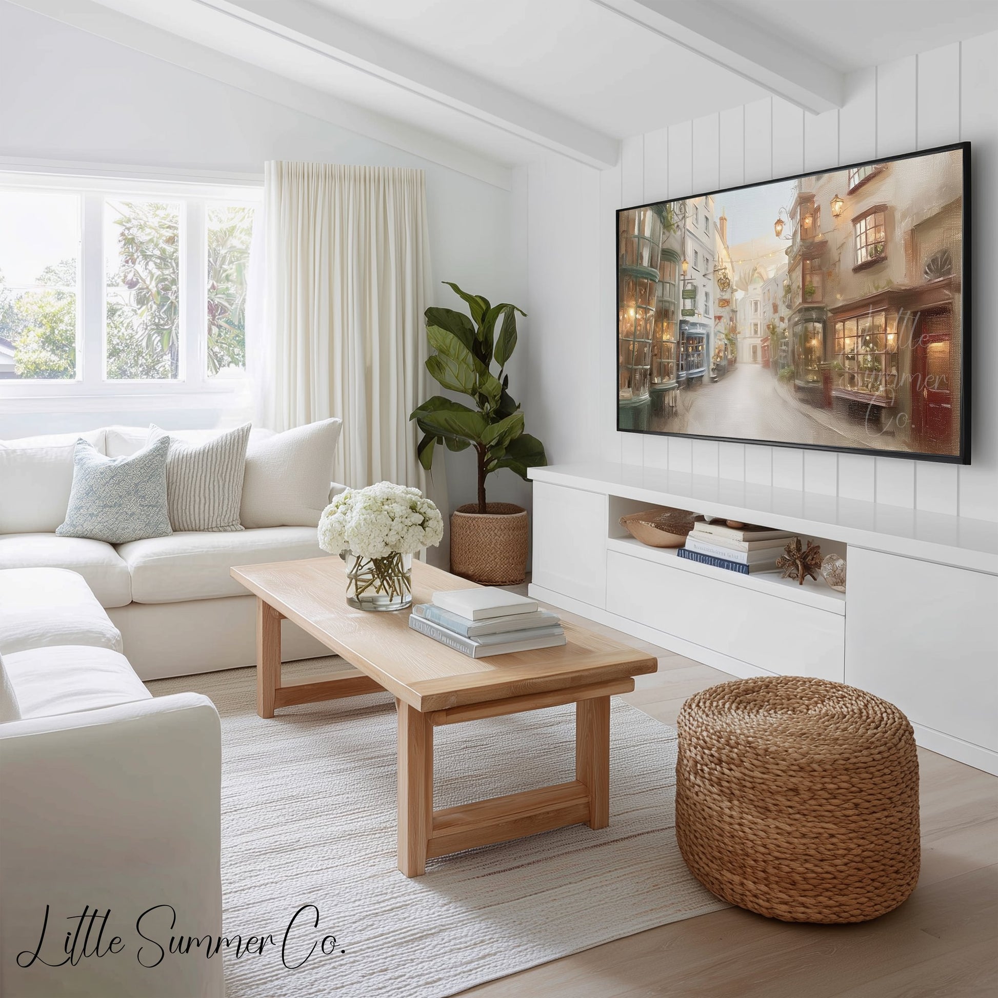 Enchanted Castle Scenes Frame TV Art Bundle displayed on a TV