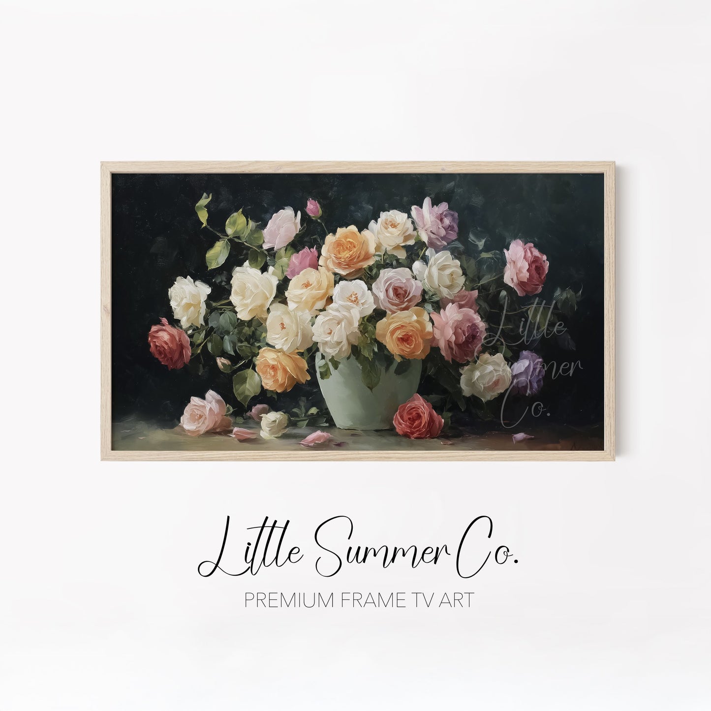 Romantic Bouquet Frame TV Art Bundle displayed on a TV