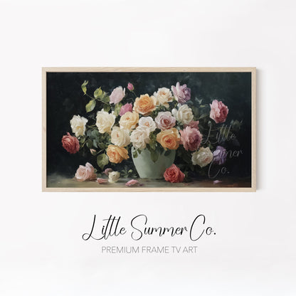 Romantic Bouquet Frame TV Art Bundle displayed on a TV