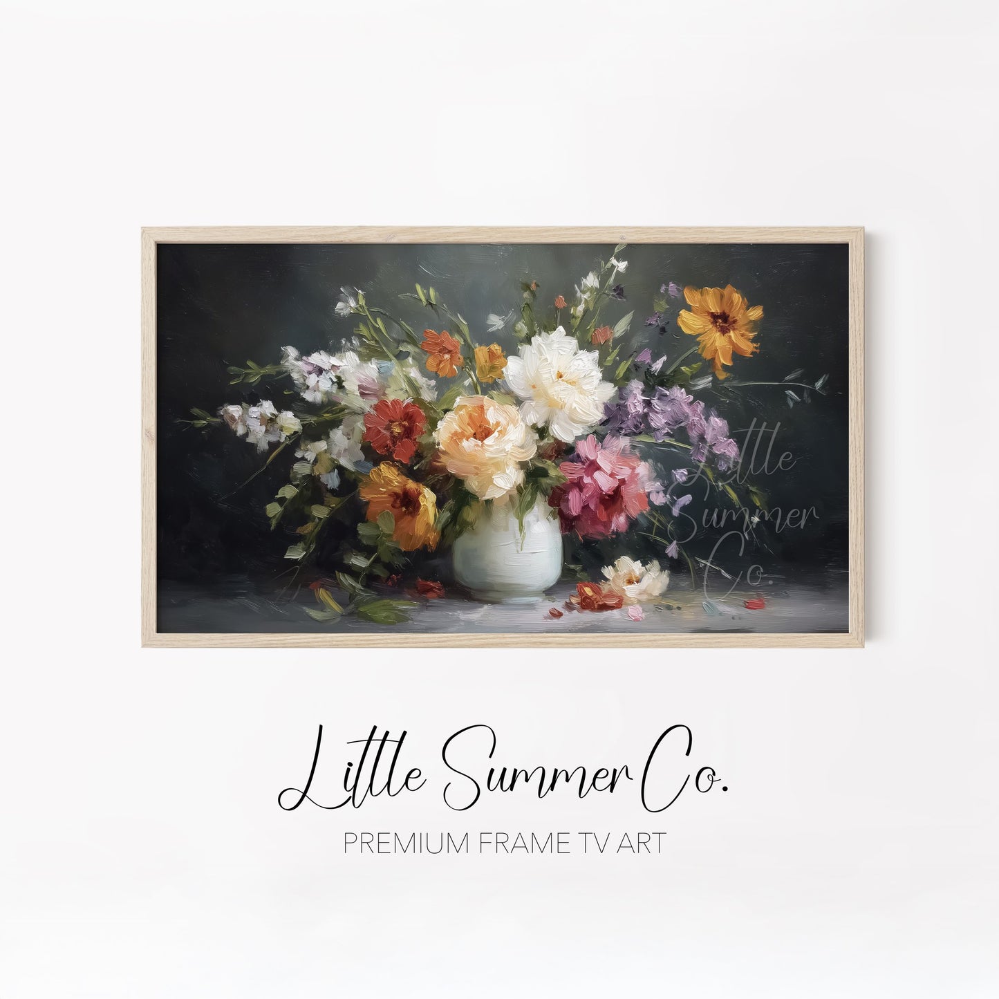 Romantic Bouquet Frame TV Art Bundle displayed on a TV