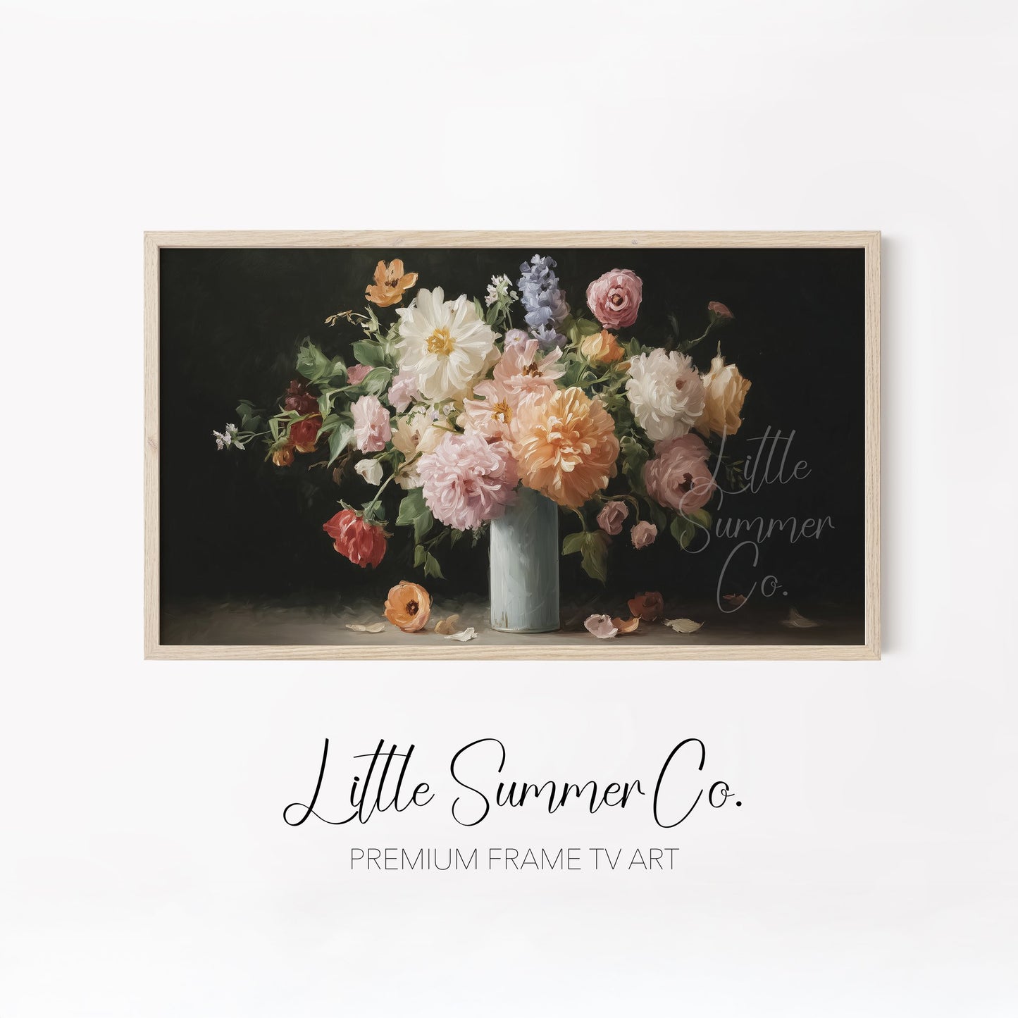 Romantic Bouquet Frame TV Art Bundle displayed on a TV