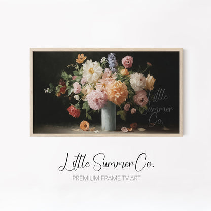 Romantic Bouquet Frame TV Art Bundle displayed on a TV