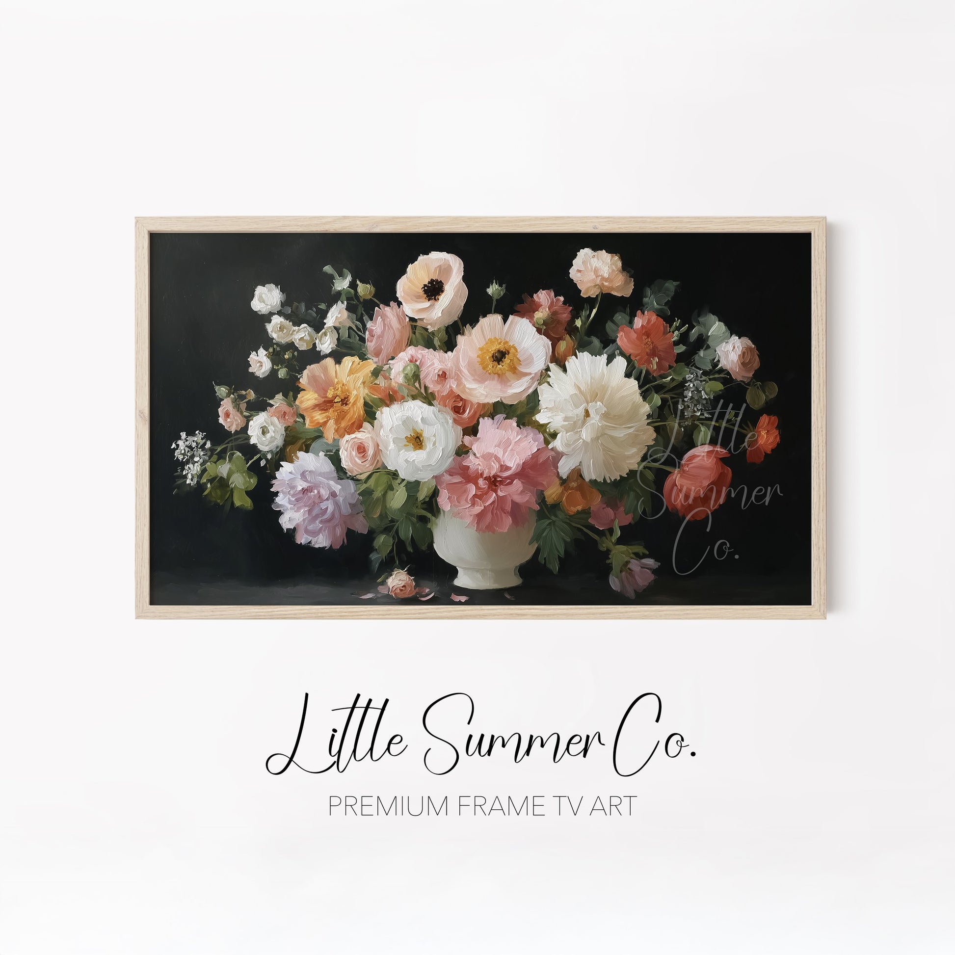 Romantic Bouquet Frame TV Art Bundle displayed on a TV