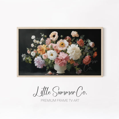 Romantic Bouquet Frame TV Art Bundle displayed on a TV