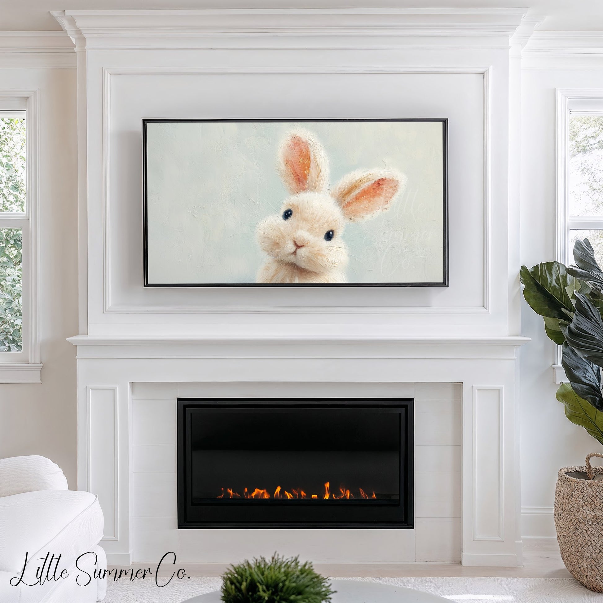 Cute Baby Creatures Frame TV Art Bundle displayed on a TV
