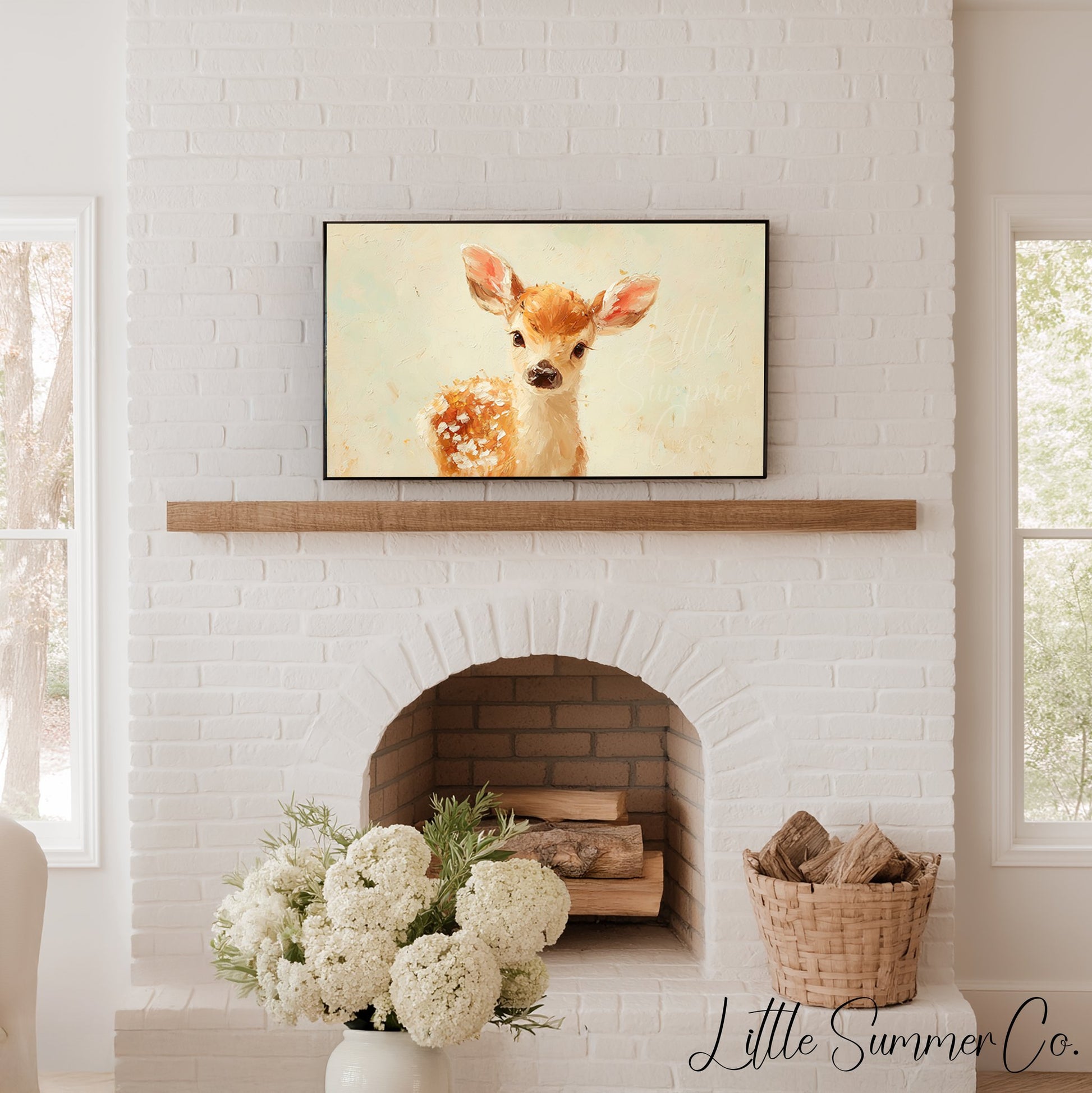 Cute Baby Creatures Frame TV Art Bundle displayed on a TV