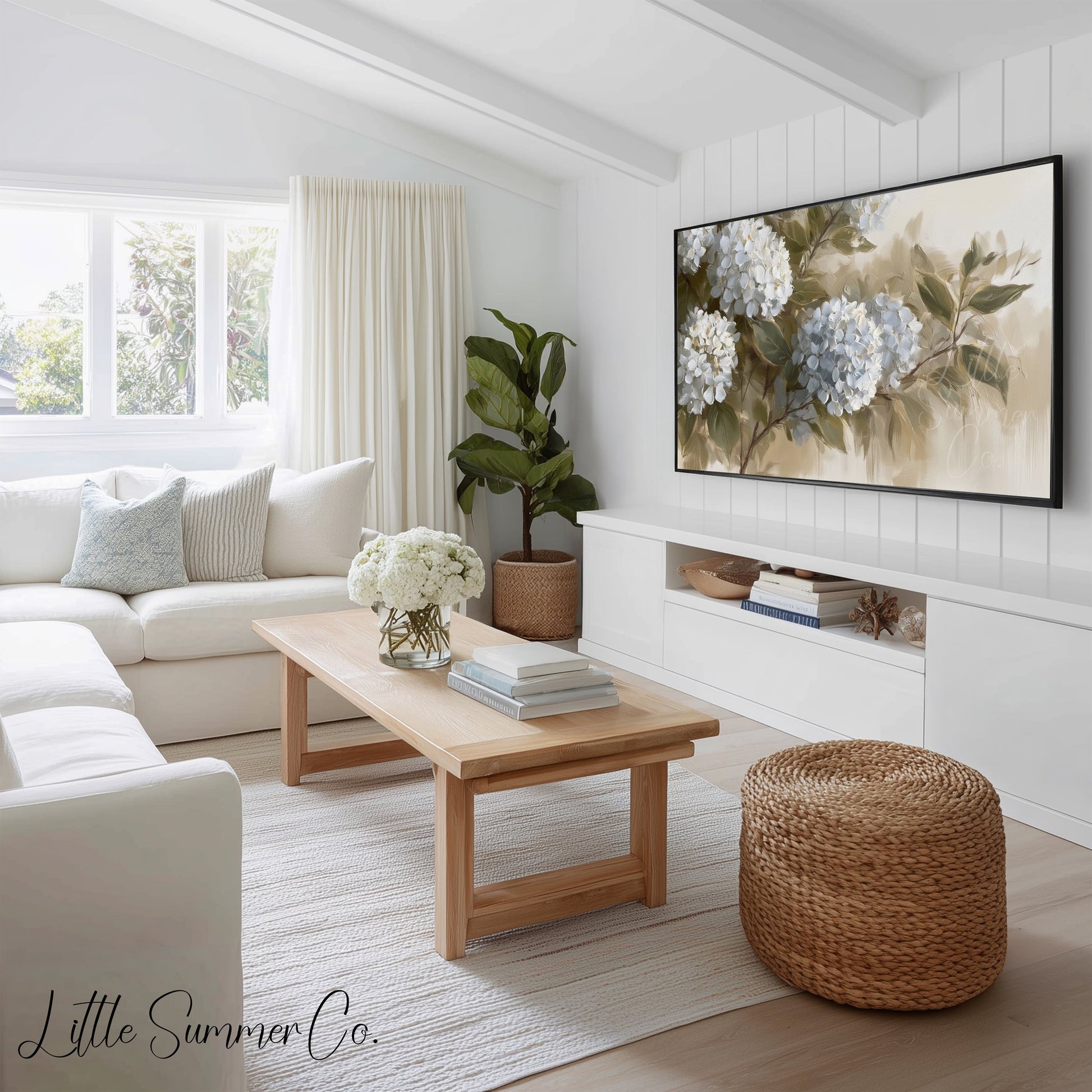 Soft Garden Blooms Frame TV Art Bundle displayed on a TV