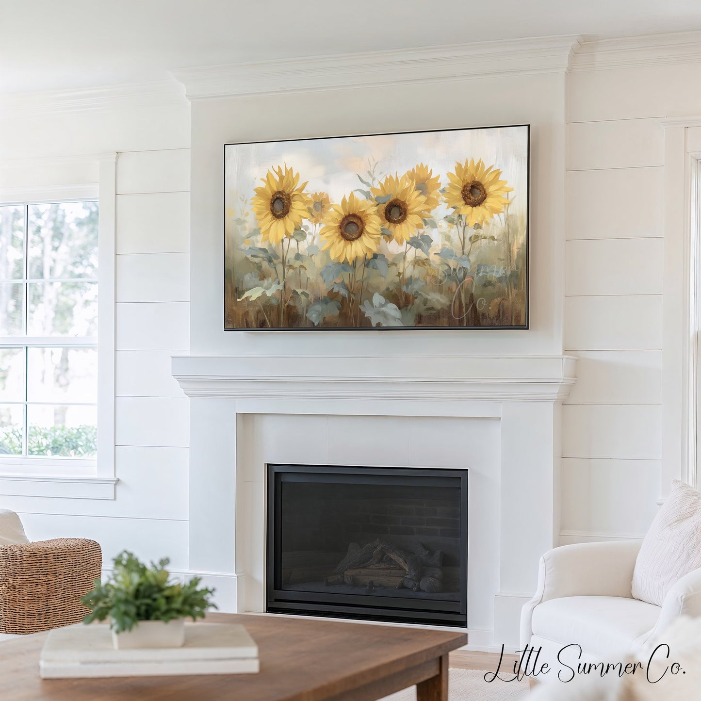 Soft Garden Blooms Frame TV Art Bundle displayed on a TV