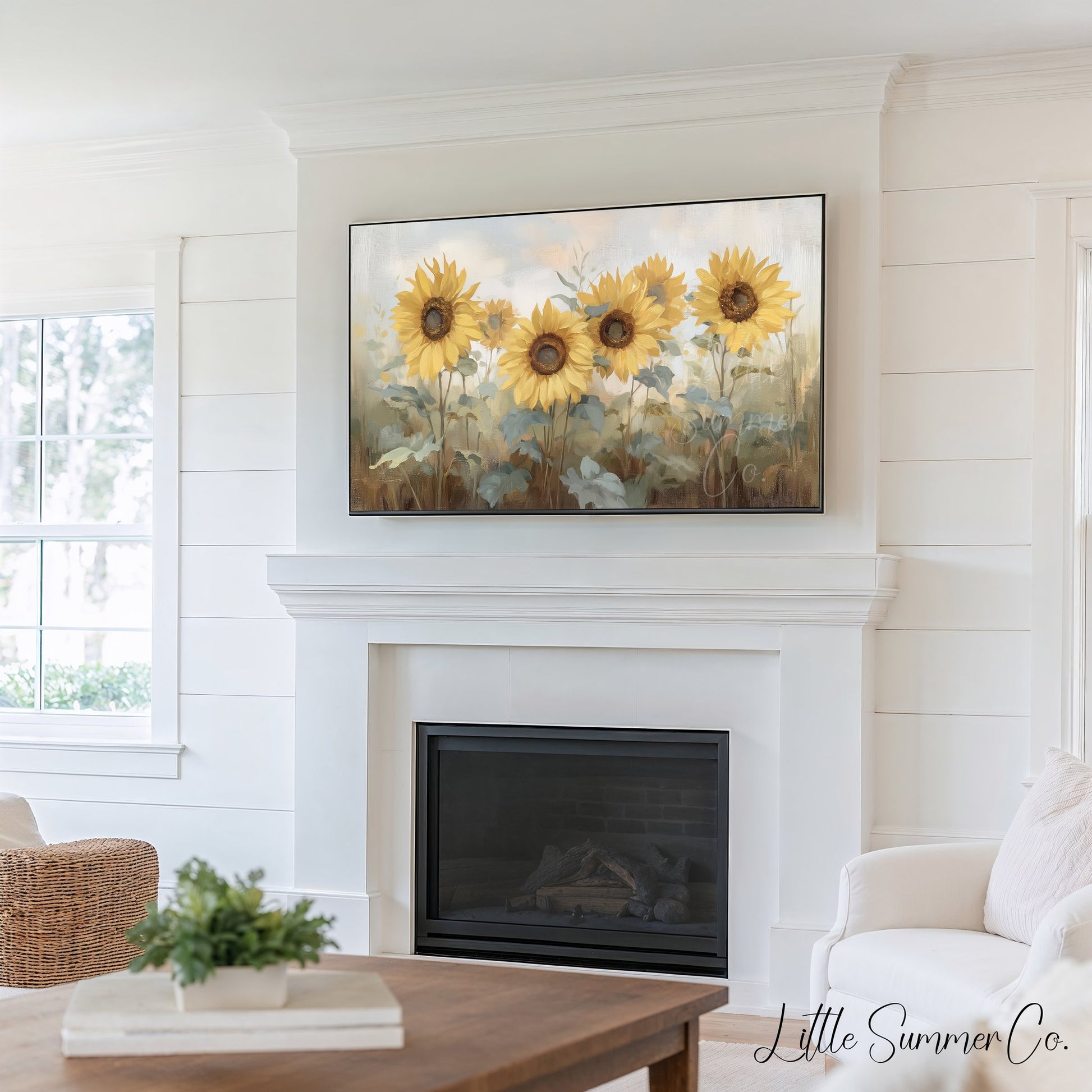 Soft Garden Blooms Frame TV Art Bundle displayed on a TV
