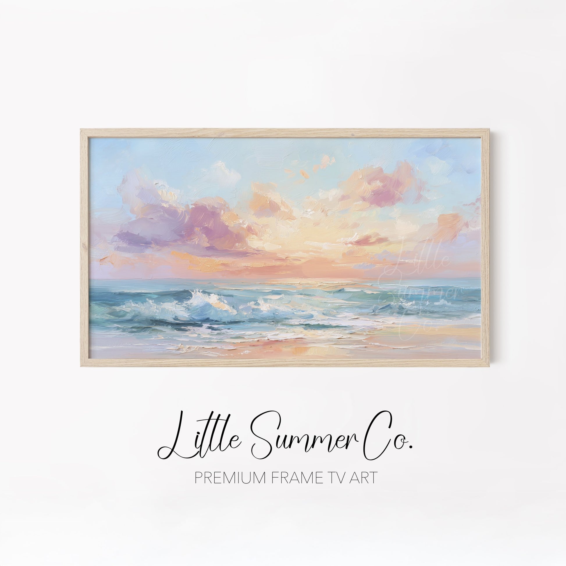Coastal Waves Frame TV Art Bundle displayed on a TV