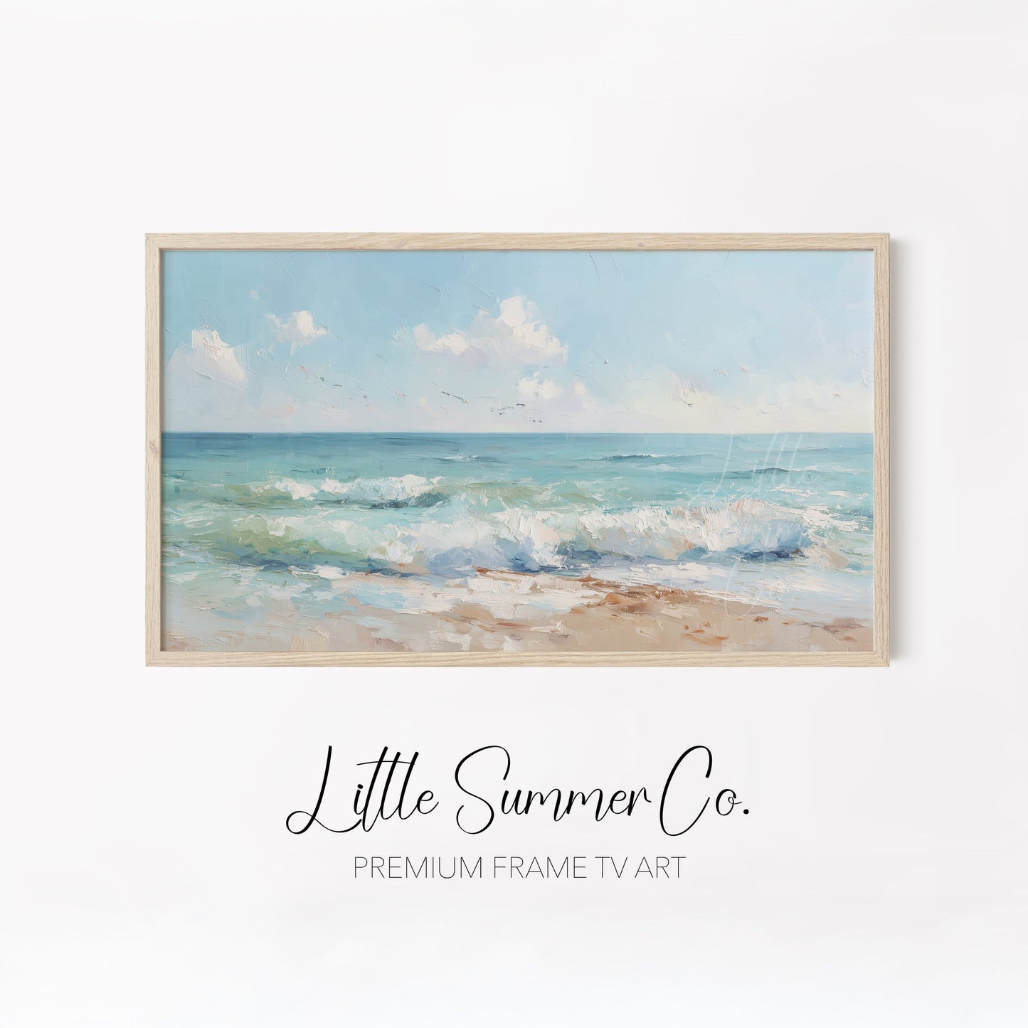 Coastal Waves Frame TV Art Bundle displayed on a TV
