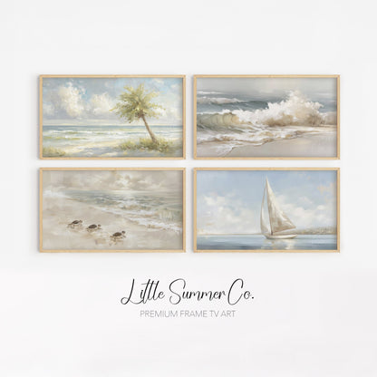 Coastal Scenes Frame TV Art Bundle displayed on a TV