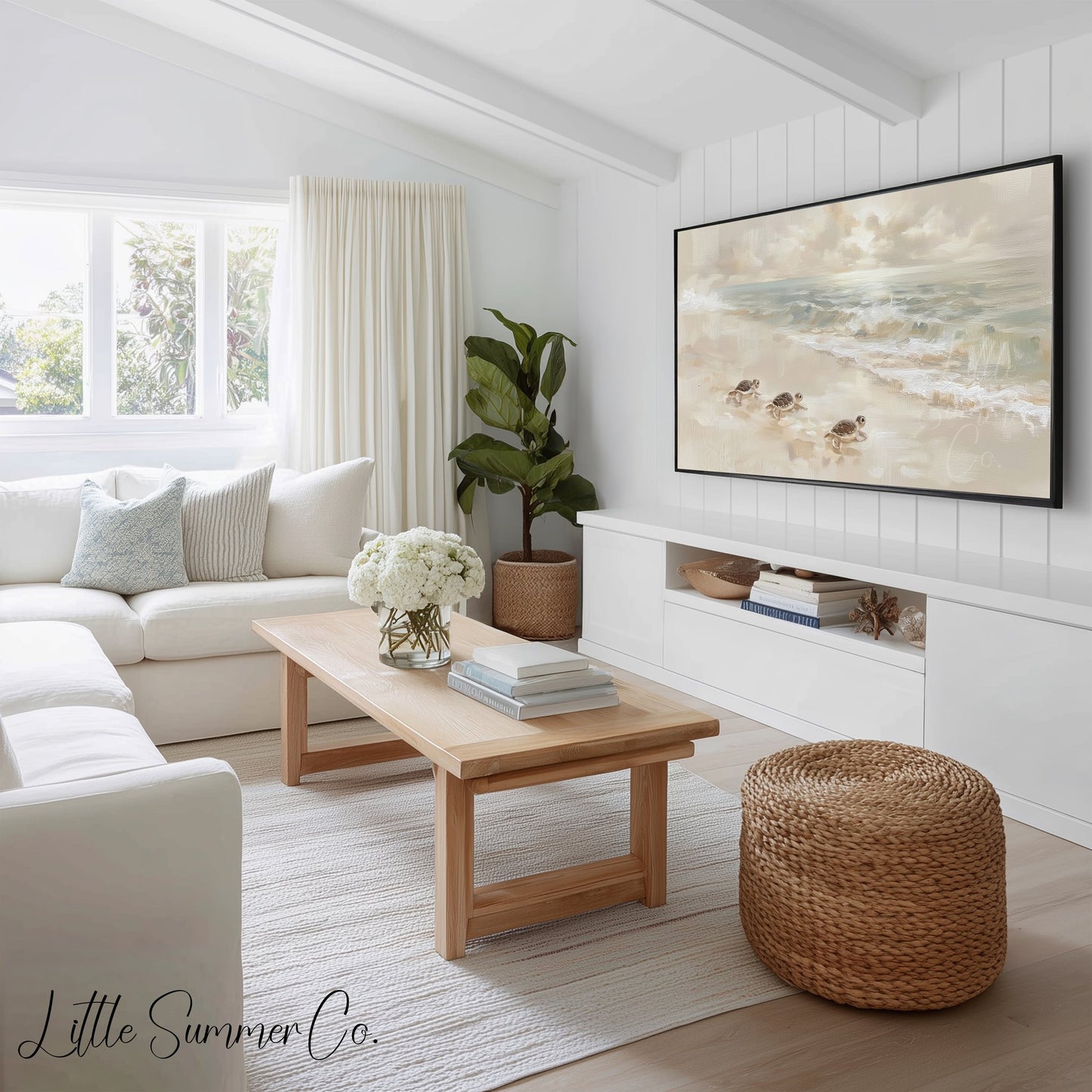 Coastal Scenes Frame TV Art Bundle displayed on a TV