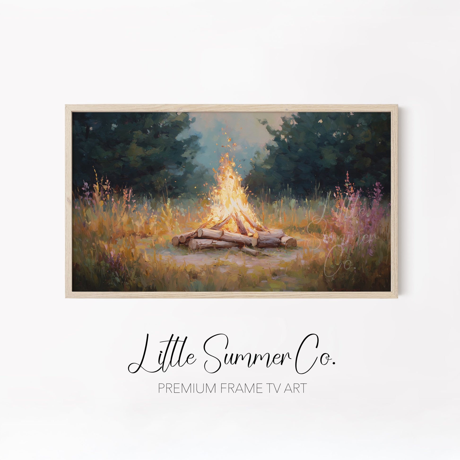 Campfire Glow Frame TV Art Bundle displayed on a TV