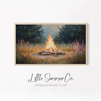 Campfire Glow Frame TV Art Bundle displayed on a TV