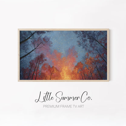 Campfire Glow Frame TV Art Bundle displayed on a TV