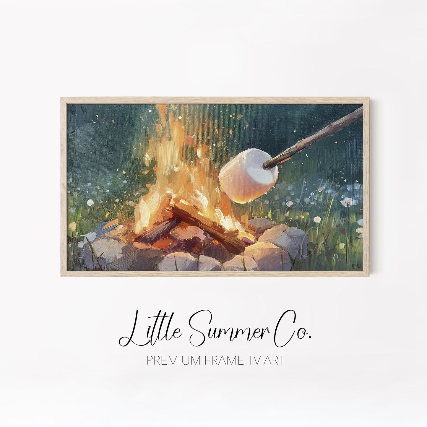 Campfire Glow Frame TV Art Bundle displayed on a TV