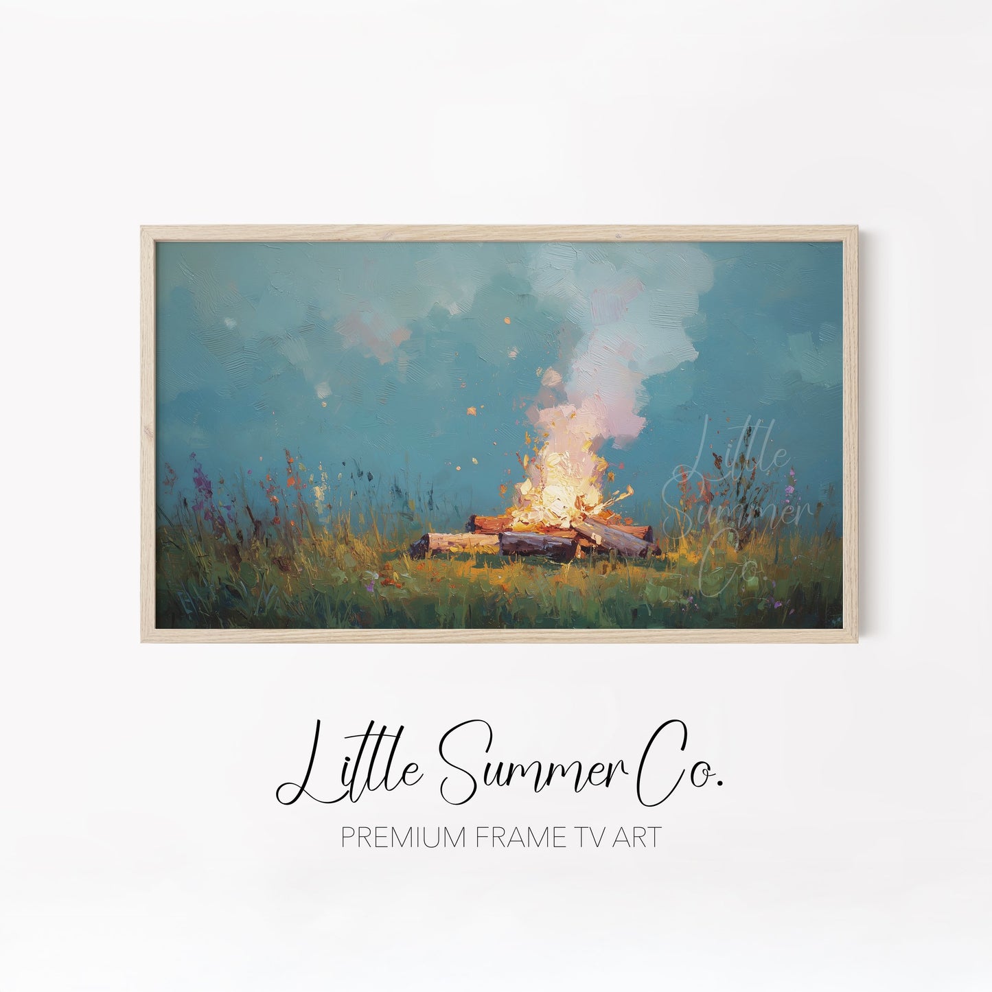 Campfire Glow Frame TV Art Bundle displayed on a TV
