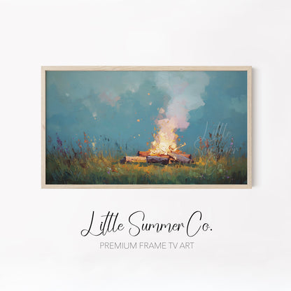 Campfire Glow Frame TV Art Bundle displayed on a TV