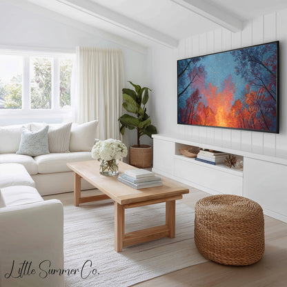 Campfire Glow Frame TV Art Bundle displayed on a TV