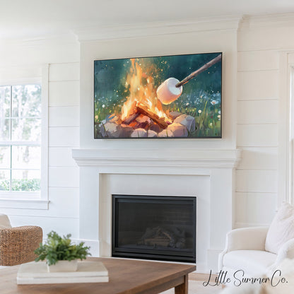 Campfire Glow Frame TV Art Bundle displayed on a TV