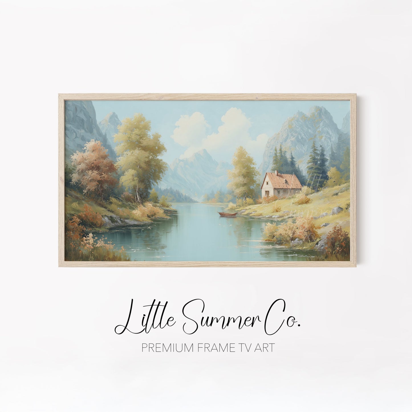 Peaceful Water Scenes Frame TV Art Bundle displayed on a TV