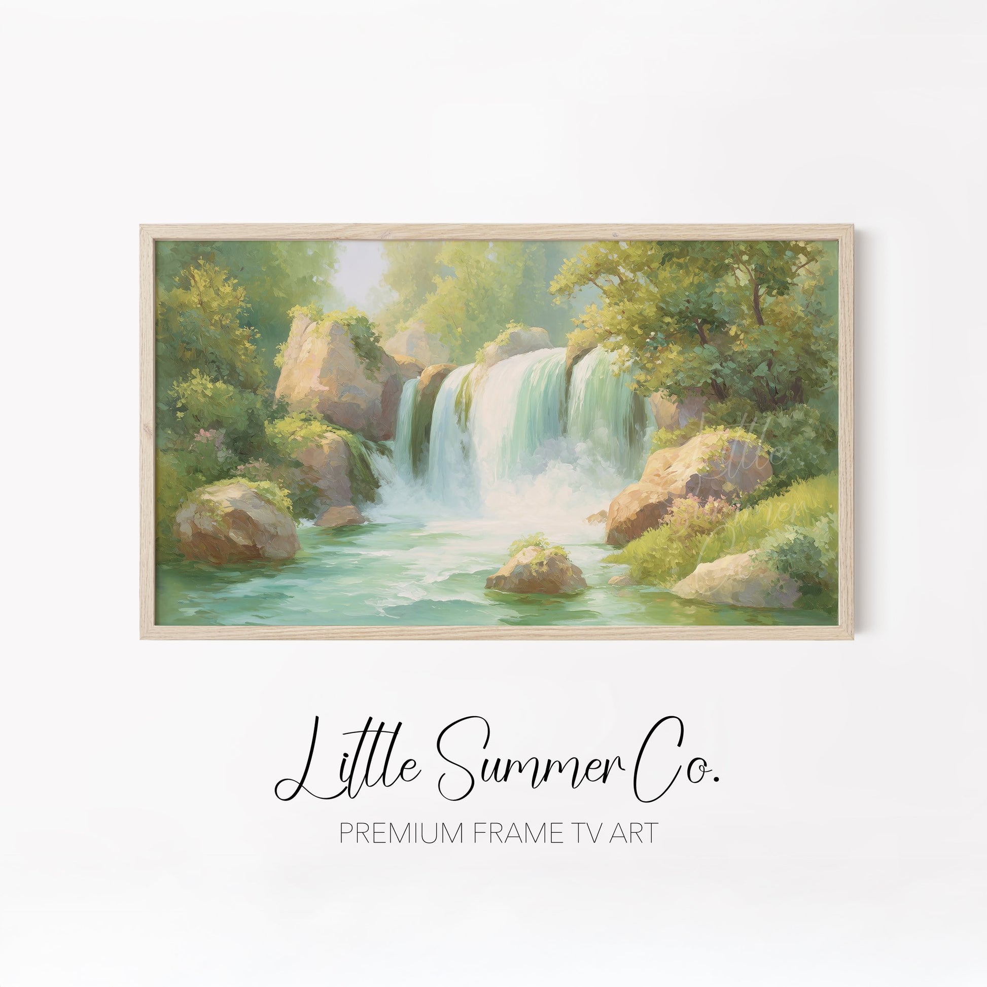 Peaceful Water Scenes Frame TV Art Bundle displayed on a TV