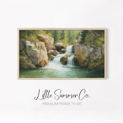 Peaceful Water Scenes Frame TV Art Bundle displayed on a TV