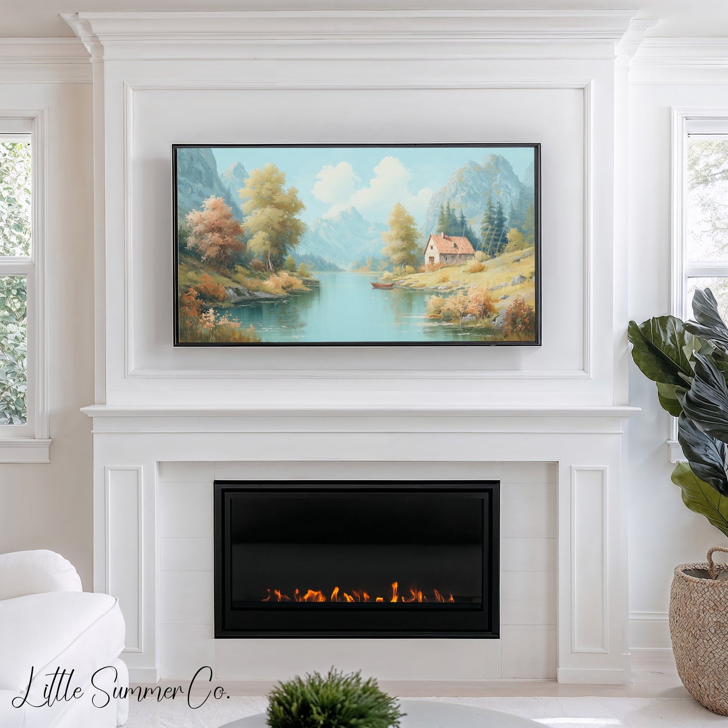 Peaceful Water Scenes Frame TV Art Bundle displayed on a TV