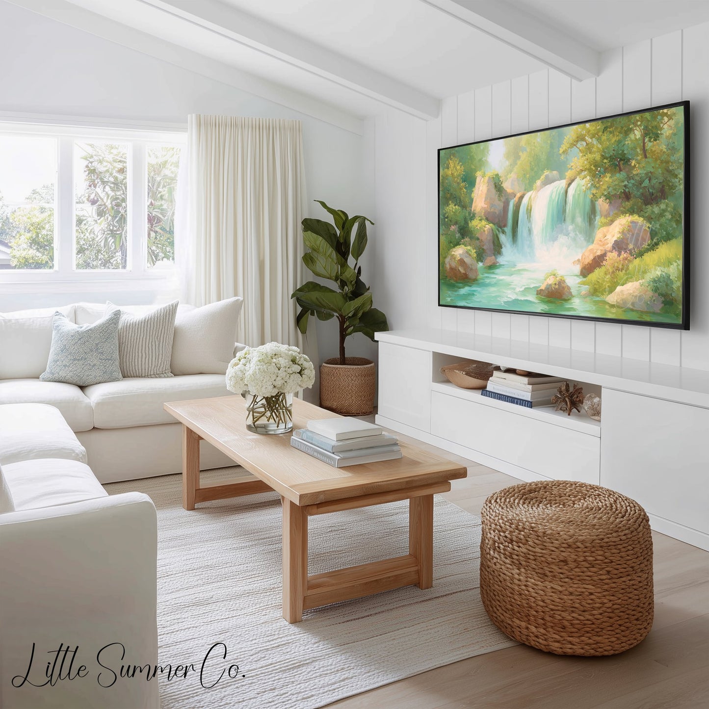 Peaceful Water Scenes Frame TV Art Bundle displayed on a TV