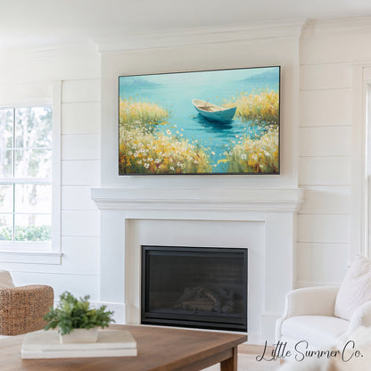 Peaceful Water Scenes Frame TV Art Bundle displayed on a TV
