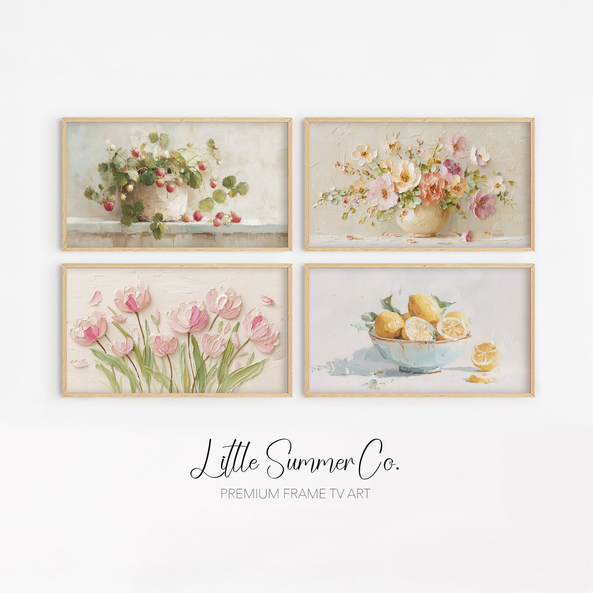 Fresh Spring Botanicals Frame TV Art Bundle displayed on a TV