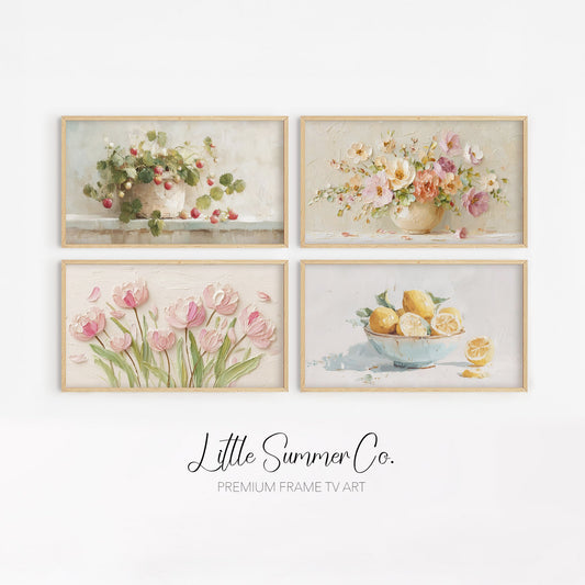 Fresh Spring Botanicals Frame TV Art Bundle displayed on a TV