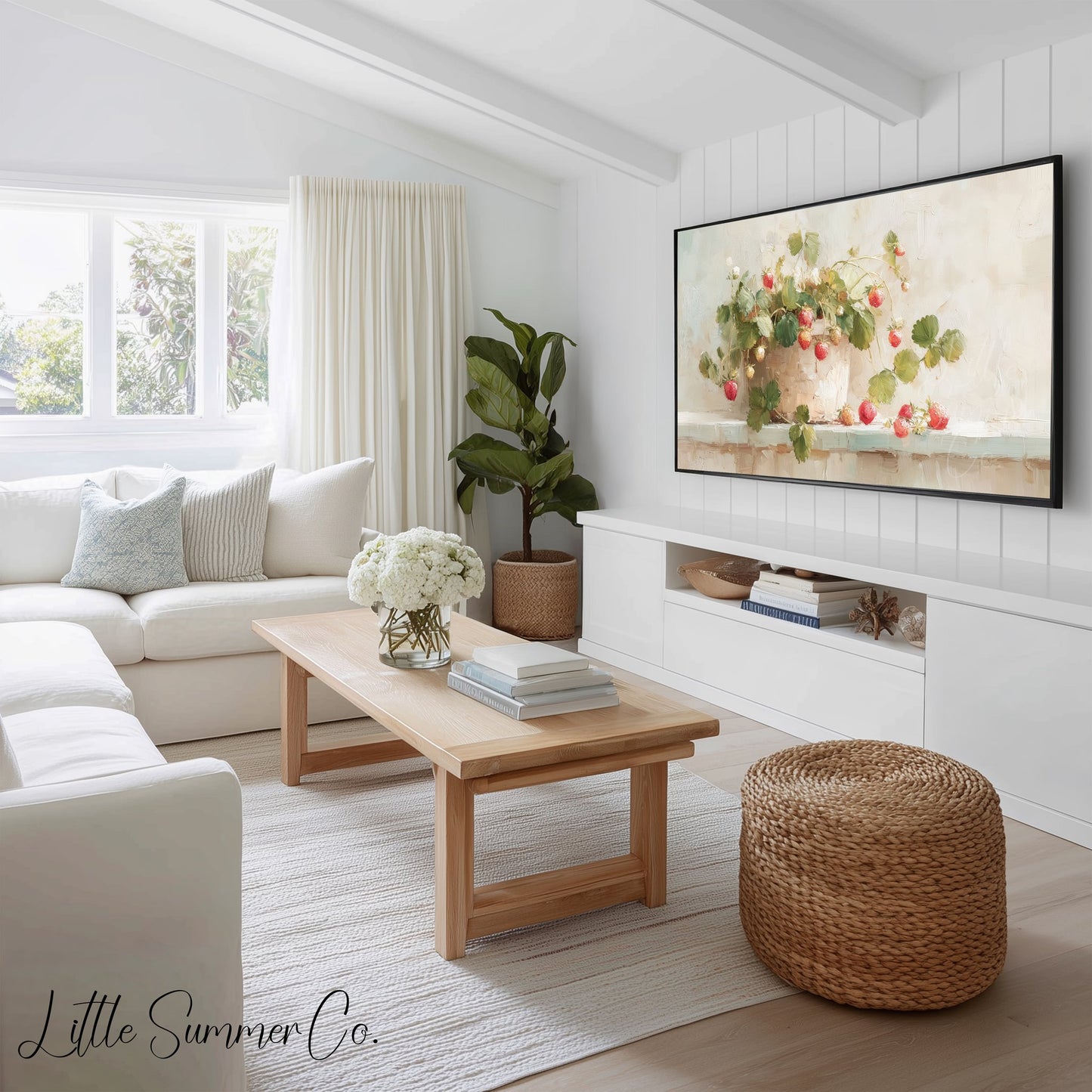 Fresh Spring Botanicals Frame TV Art Bundle displayed on a TV
