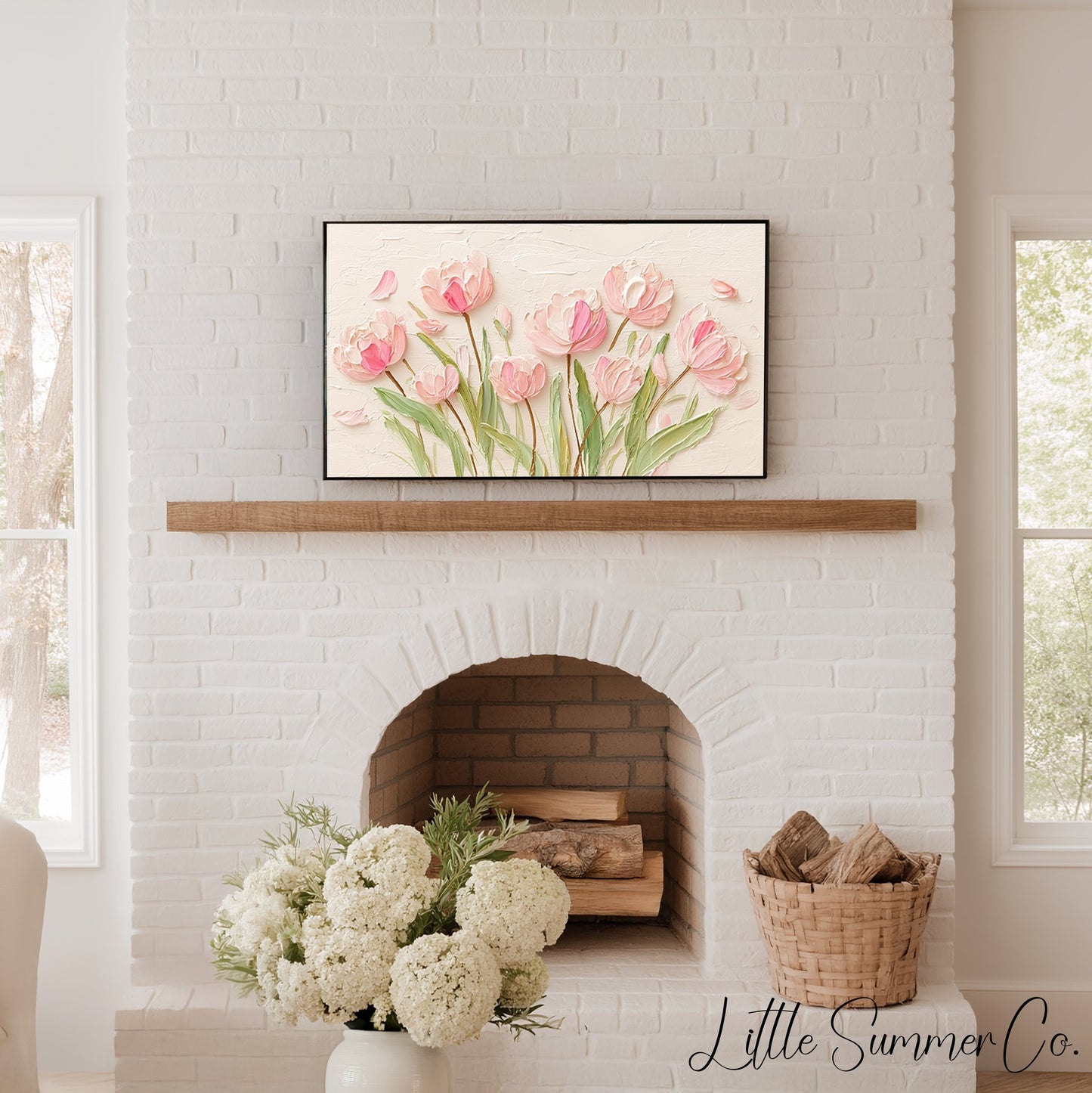 Fresh Spring Botanicals Frame TV Art Bundle displayed on a TV