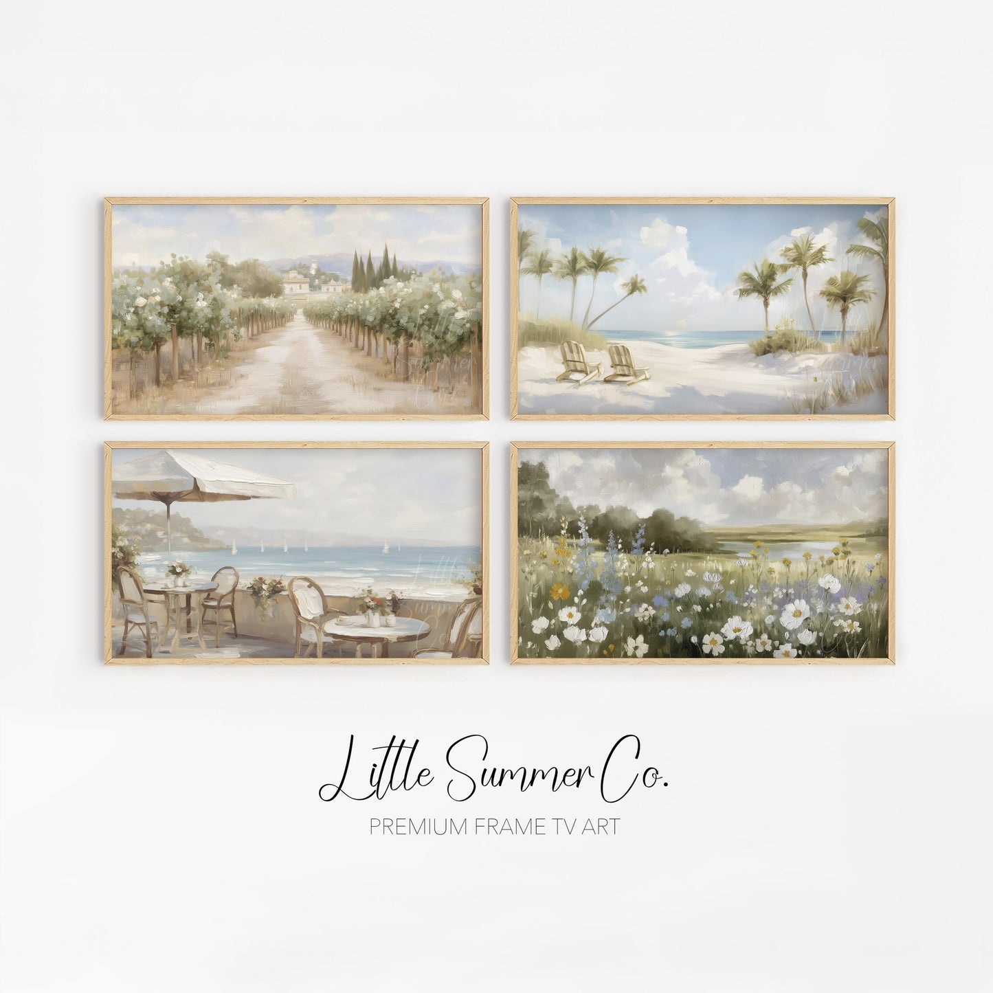 Scenic Escapes Frame TV Art Bundle displayed on a TV