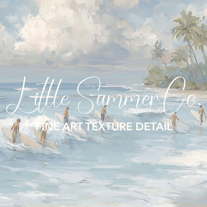 Coastal Surf Scenes Frame TV Art Bundle displayed on a TV