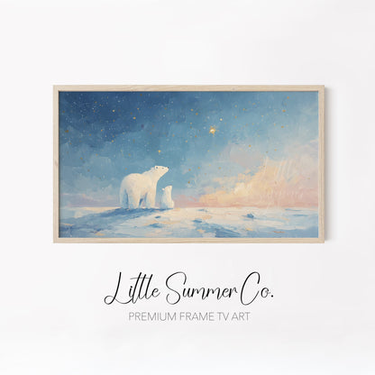 Arctic Wildlife Frame TV Art Bundle displayed on a TV