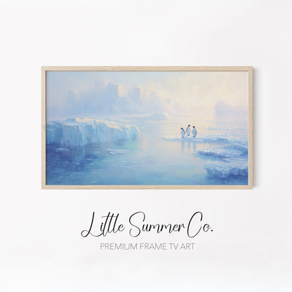 Arctic Wildlife Frame TV Art Bundle displayed on a TV