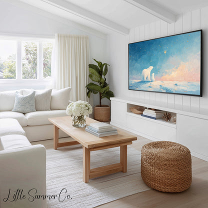 Arctic Wildlife Frame TV Art Bundle displayed on a TV