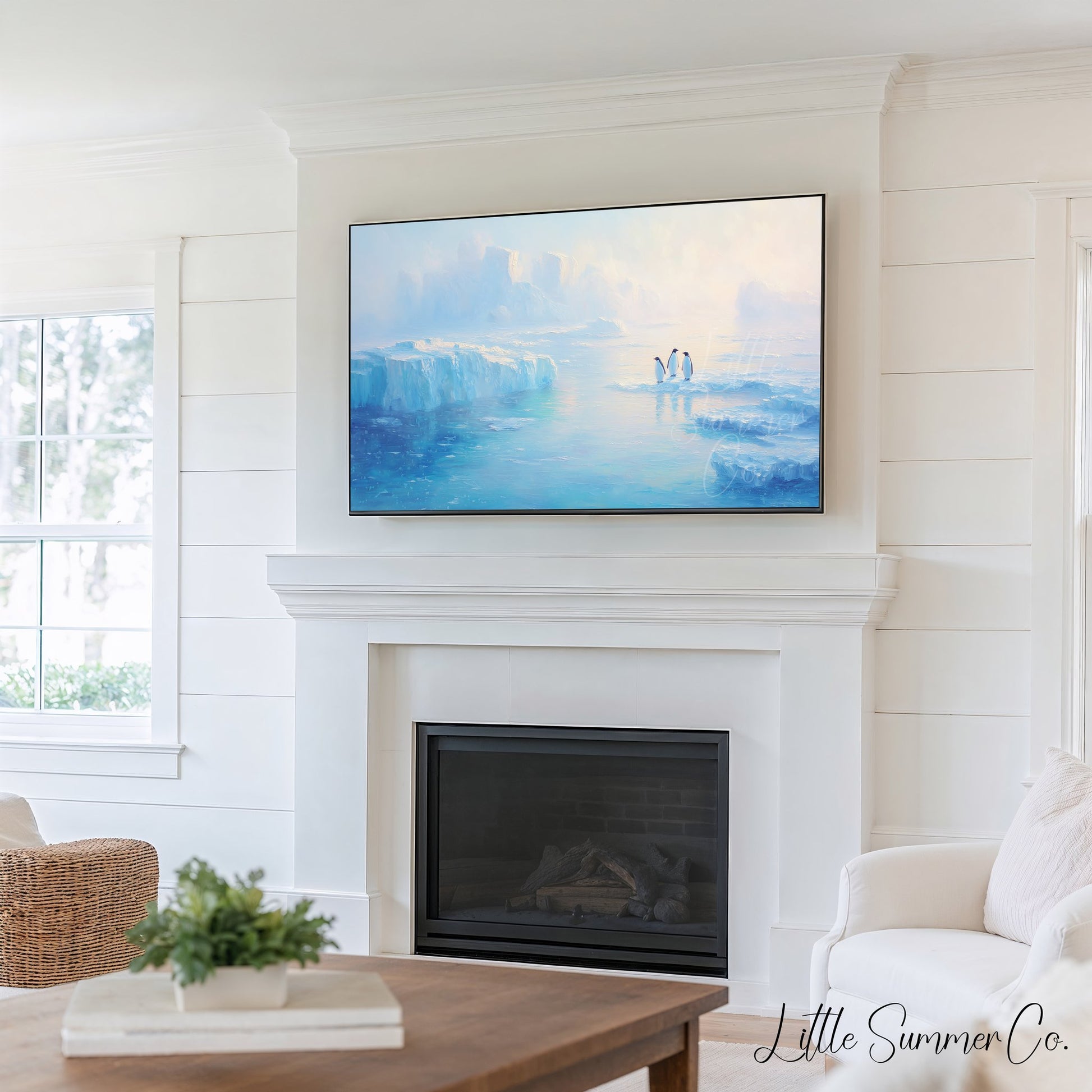Arctic Wildlife Frame TV Art Bundle displayed on a TV