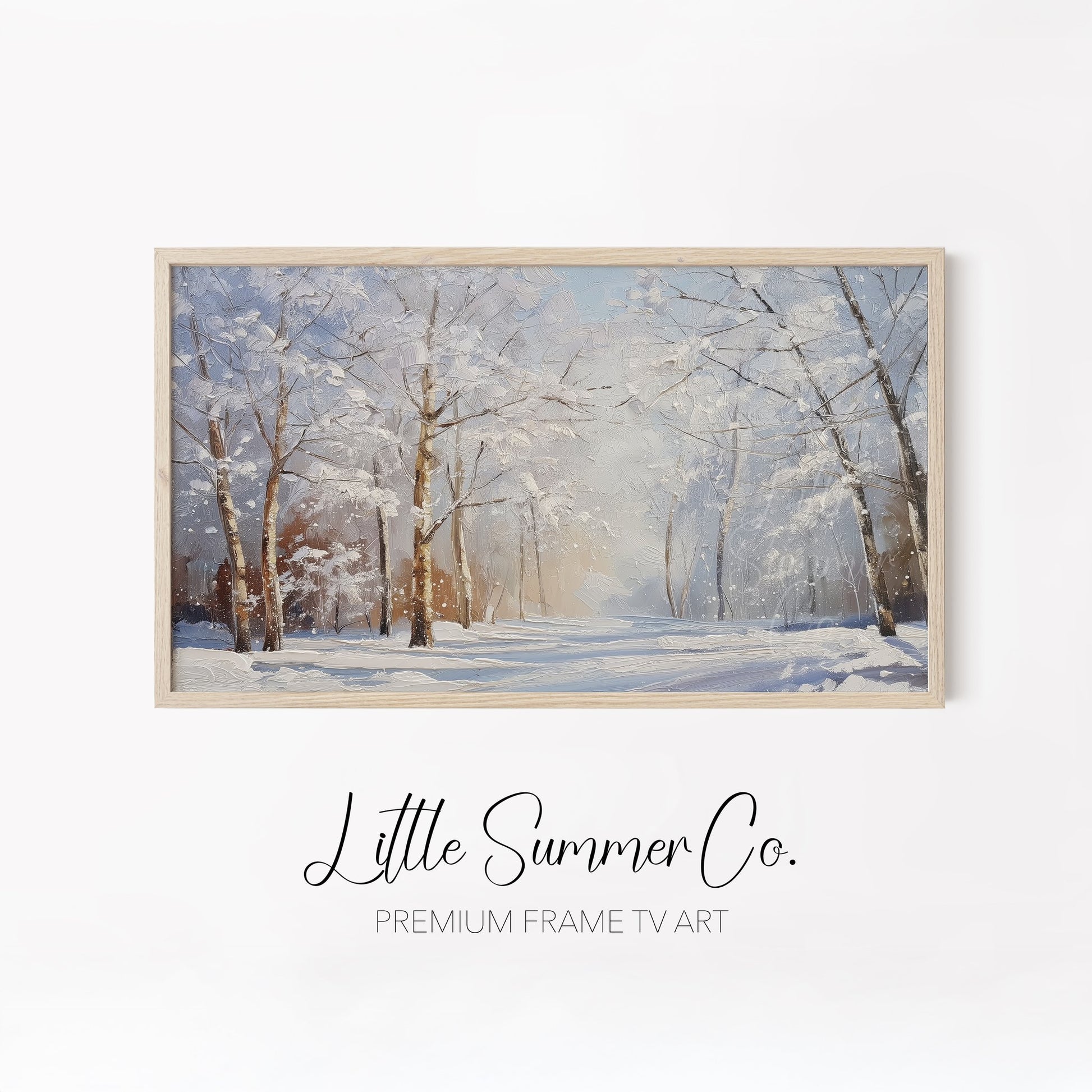 Snow Scenes Frame TV Art Bundle displayed on a TV