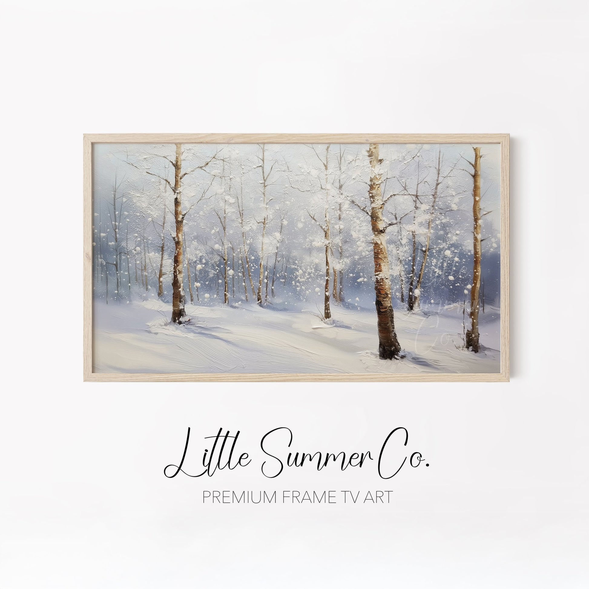 Snow Scenes Frame TV Art Bundle displayed on a TV